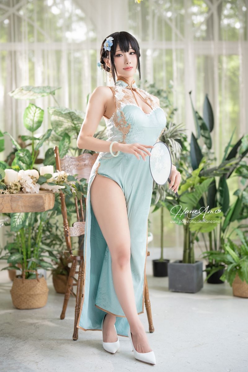 雨波_HaneAme No.210 Original Jade Qipao – 绿韵旗袍(30P240MB)插图