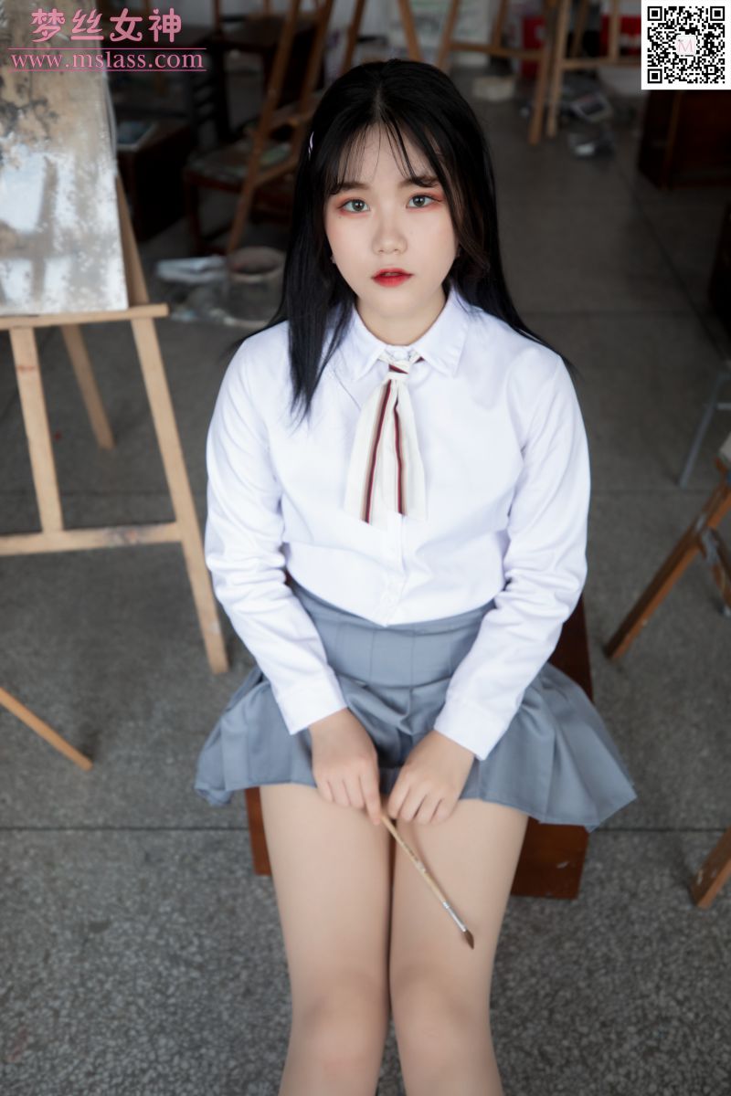 [MSLASS梦丝女神] 2019-09-25 NO.060 恬恬 画室乖乖女 [55+1P／393MB]插图