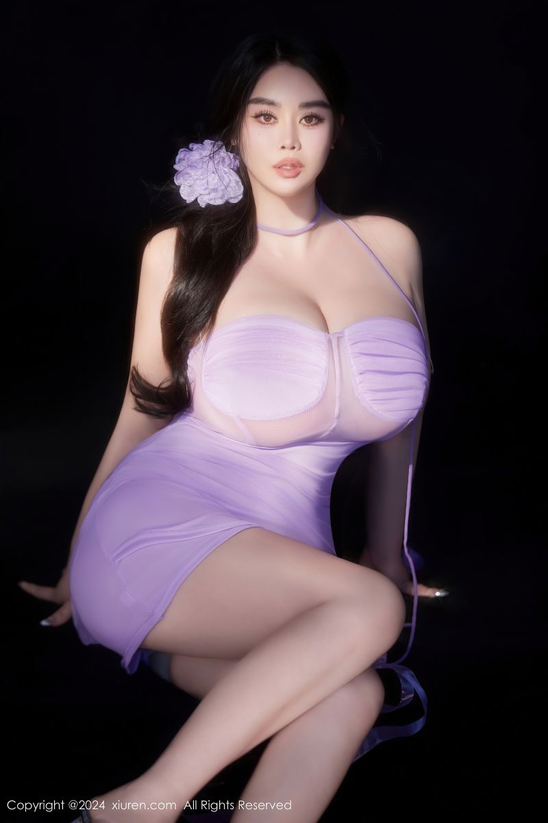 [XIUREN秀人网] 2024.07.18 NO.8878 戴渃欣 性感紫色连衣短裙插图