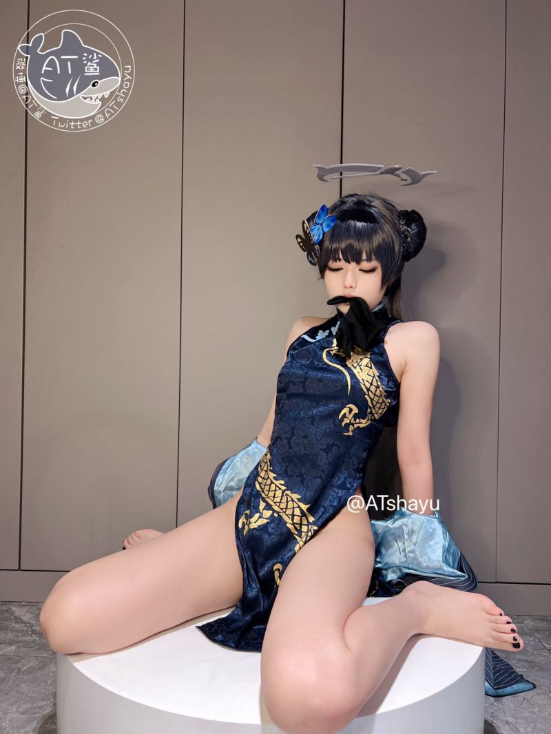 AT鲨 – NO.034 蔚蓝档案 妃咲旗袍[30P-40.5M]插图1